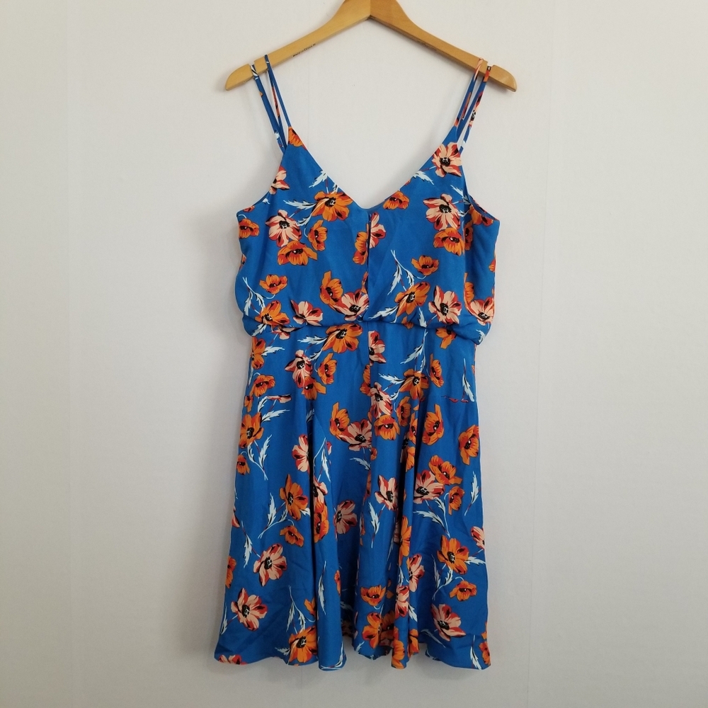 CeCe By Cynthia Steffe Blue Floral Dress Size 10 - Picture 3 of 9